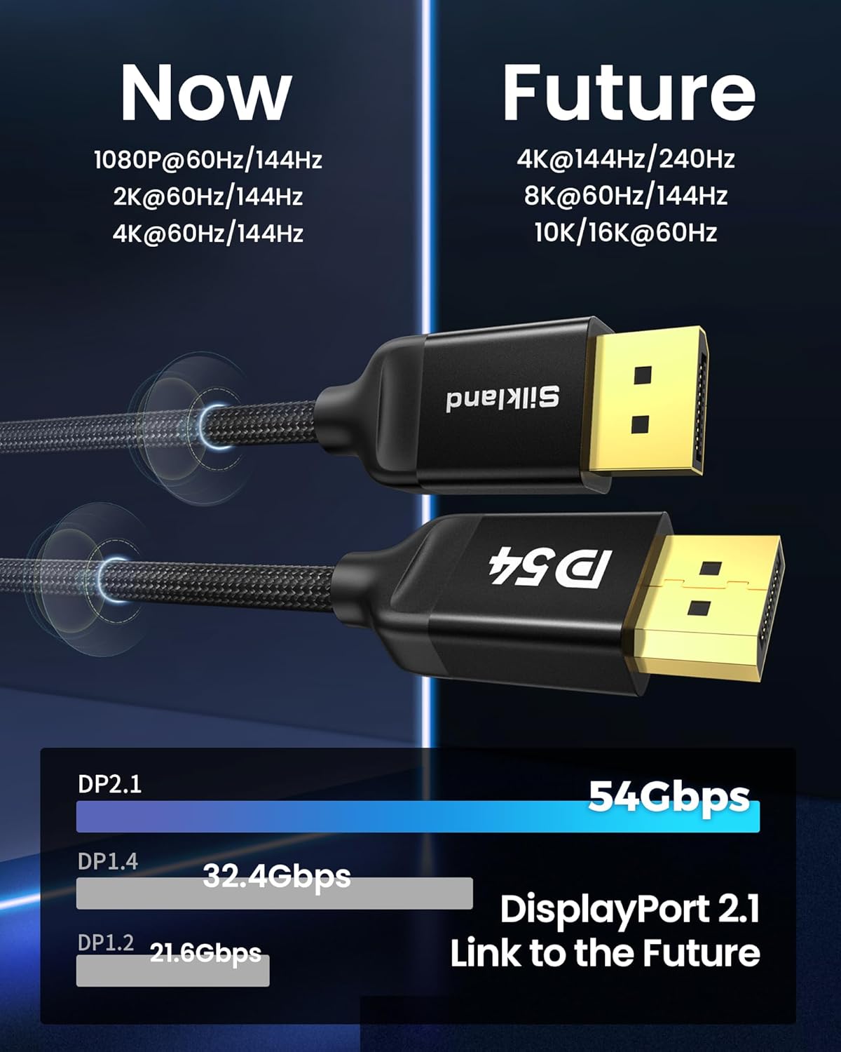 54Gbps DisplayPort Cable 2.1 [VESA Certified]