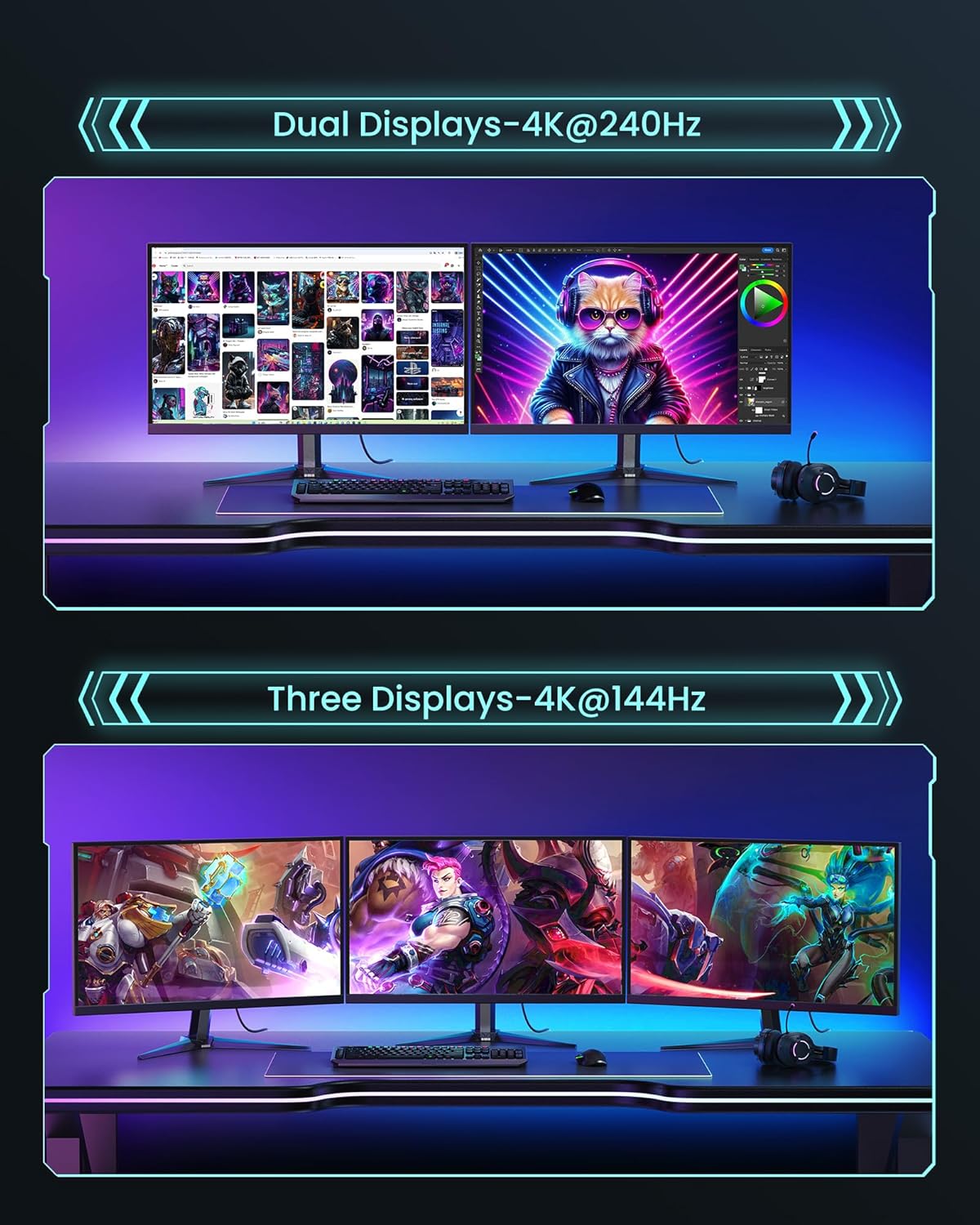 54Gbps DisplayPort Cable 2.1 [VESA Certified]